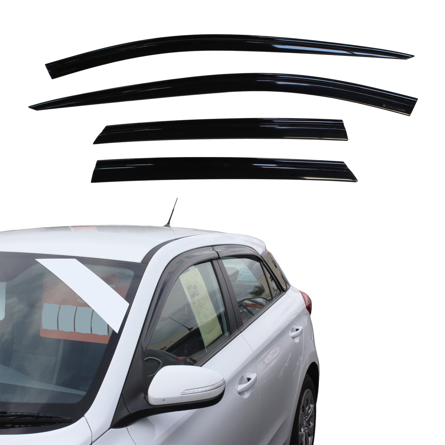 Auto Clover Wind Deflectors Set for Hyundai i20 2015 - 2019 (4 pieces)