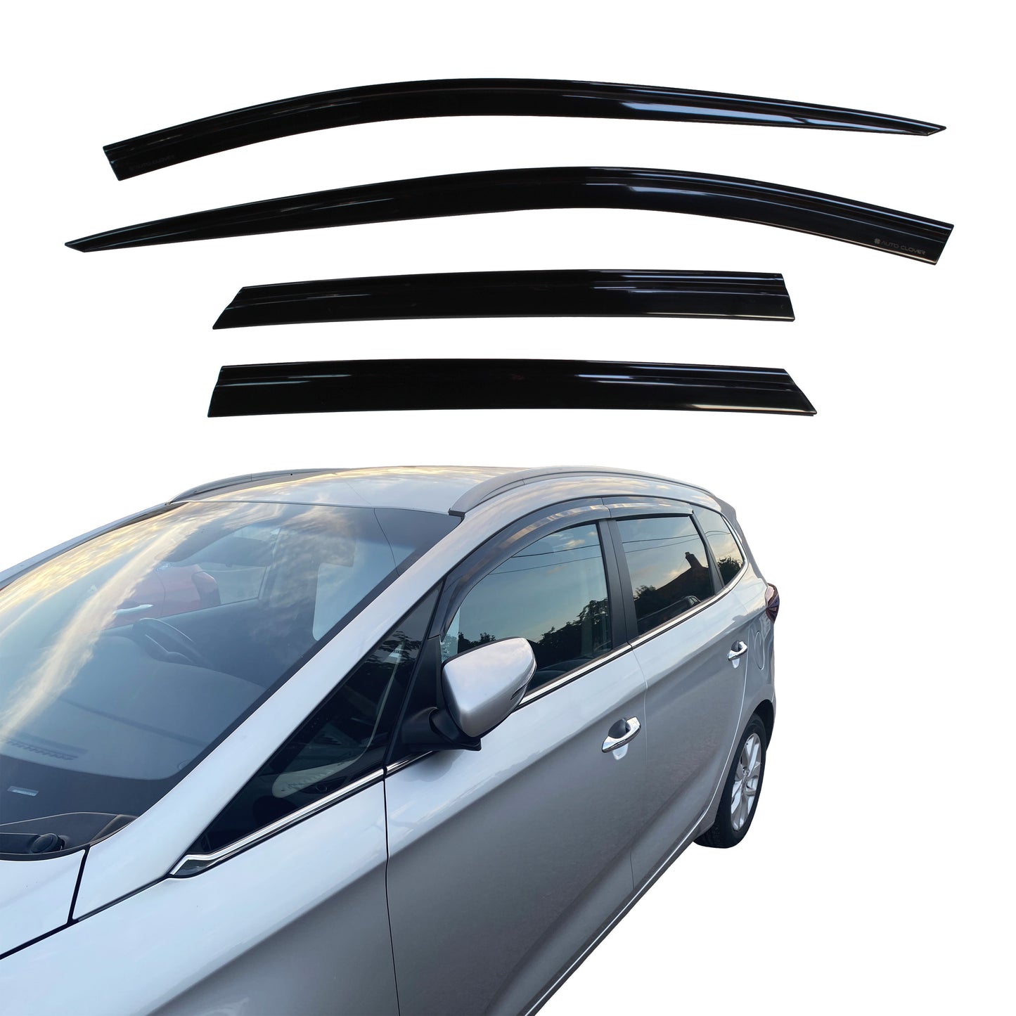 Auto Clover Wind Deflectors Set for Kia Carens 2013+ (4 pieces)