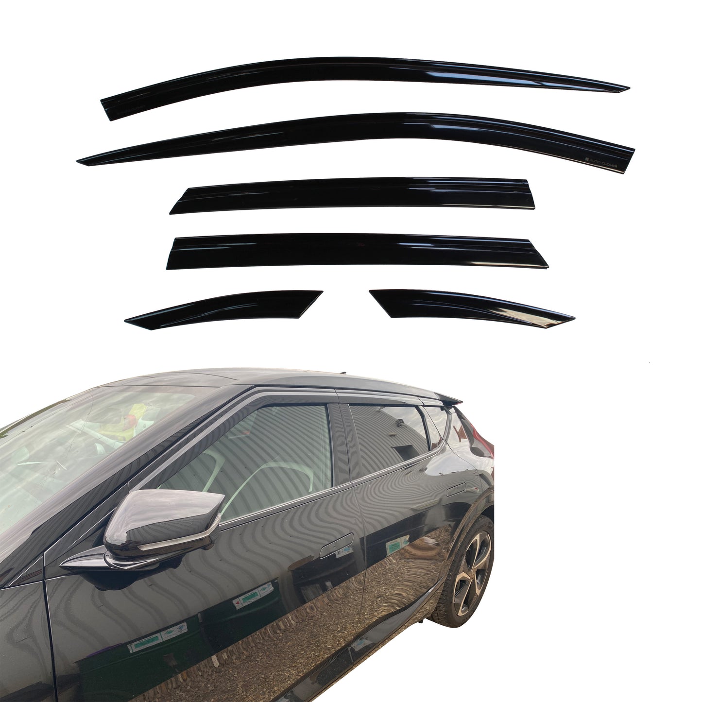 Auto Clover Wind Deflectors Set for Kia EV6 2021+ (6 pieces)