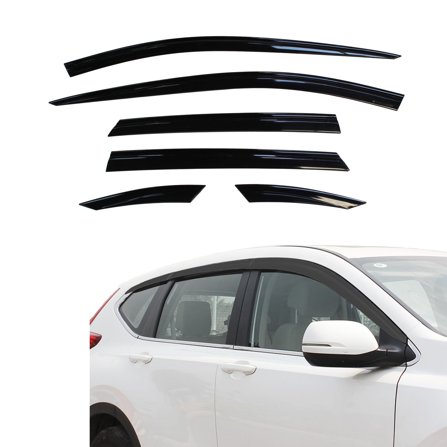Auto Clover Wind Deflectors Set for Honda CRV 2018 - 2023 (6 pieces)