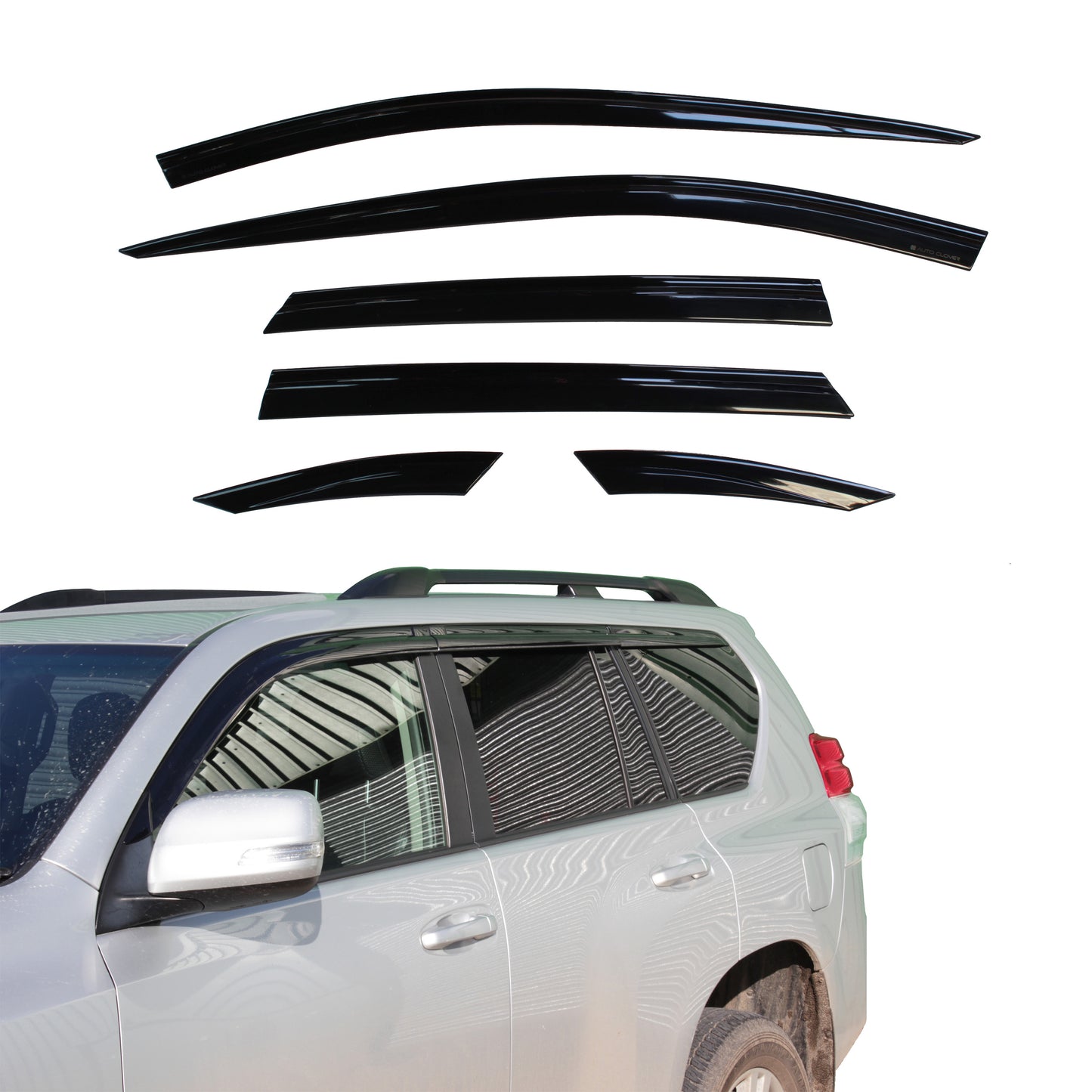 Auto Clover Wind Deflector Set for Toyota Land Cruiser 150 2009+ (6 pieces)