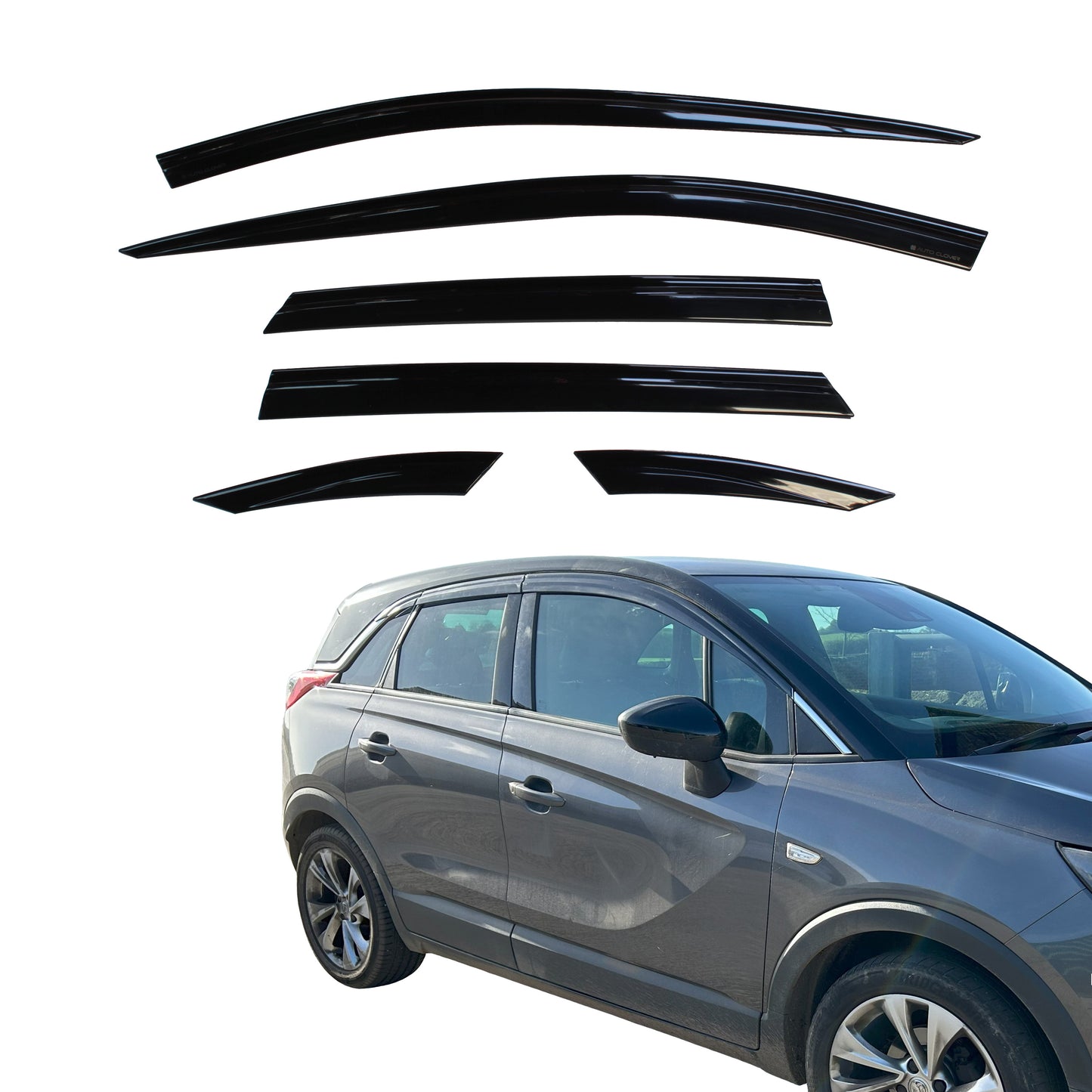 Auto Clover Wind Deflectors Set for Vauxhall Opel Crossland X 2017+ (6 pieces)
