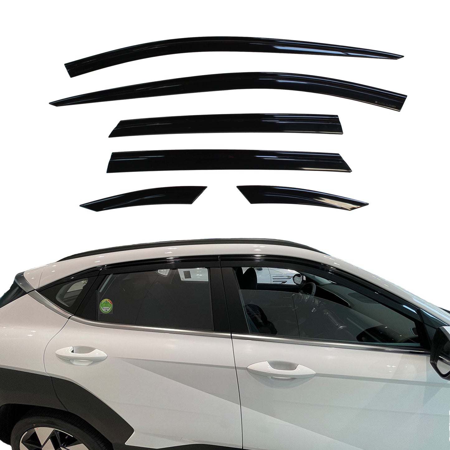 Auto Clover Wind Deflectors Set for Hyundai Kona 2023+ (6 pieces)