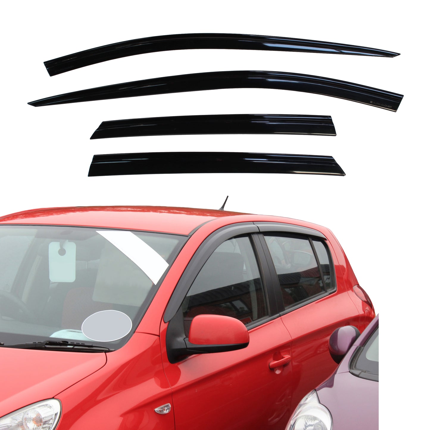 Auto Clover Wind Deflectors Set for Hyundai i20 2008 - 2014 (4 pieces)