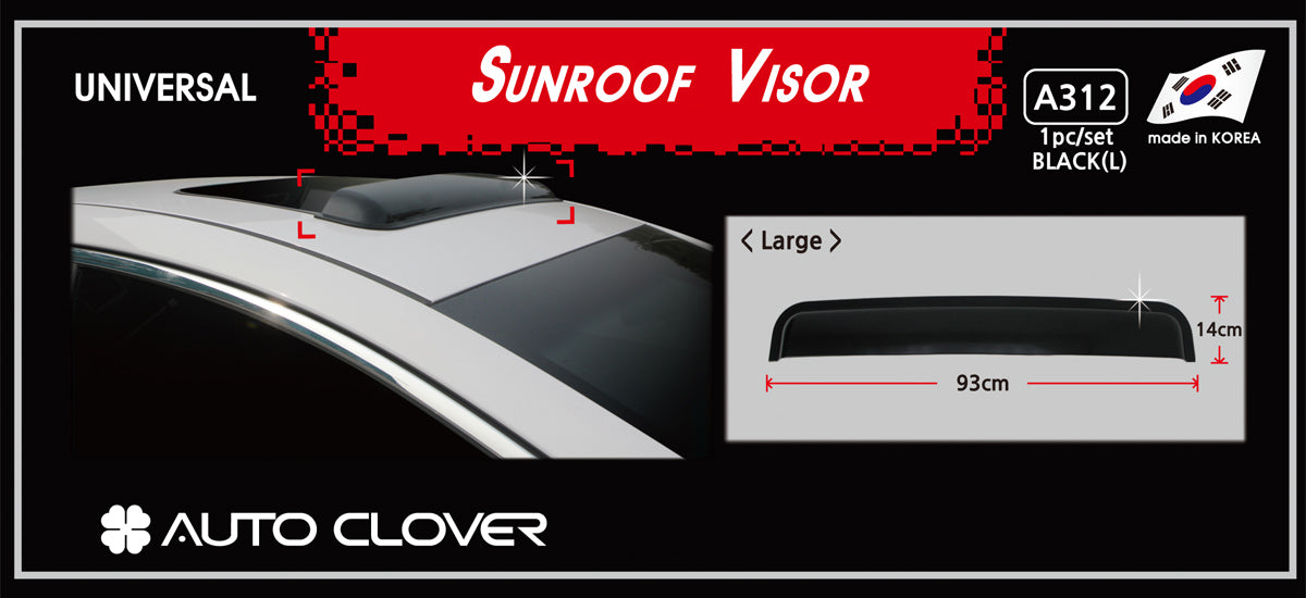 Auto Clover Universal Sunroof Wind Deflector Rain Guard Spoiler - Large 93cm