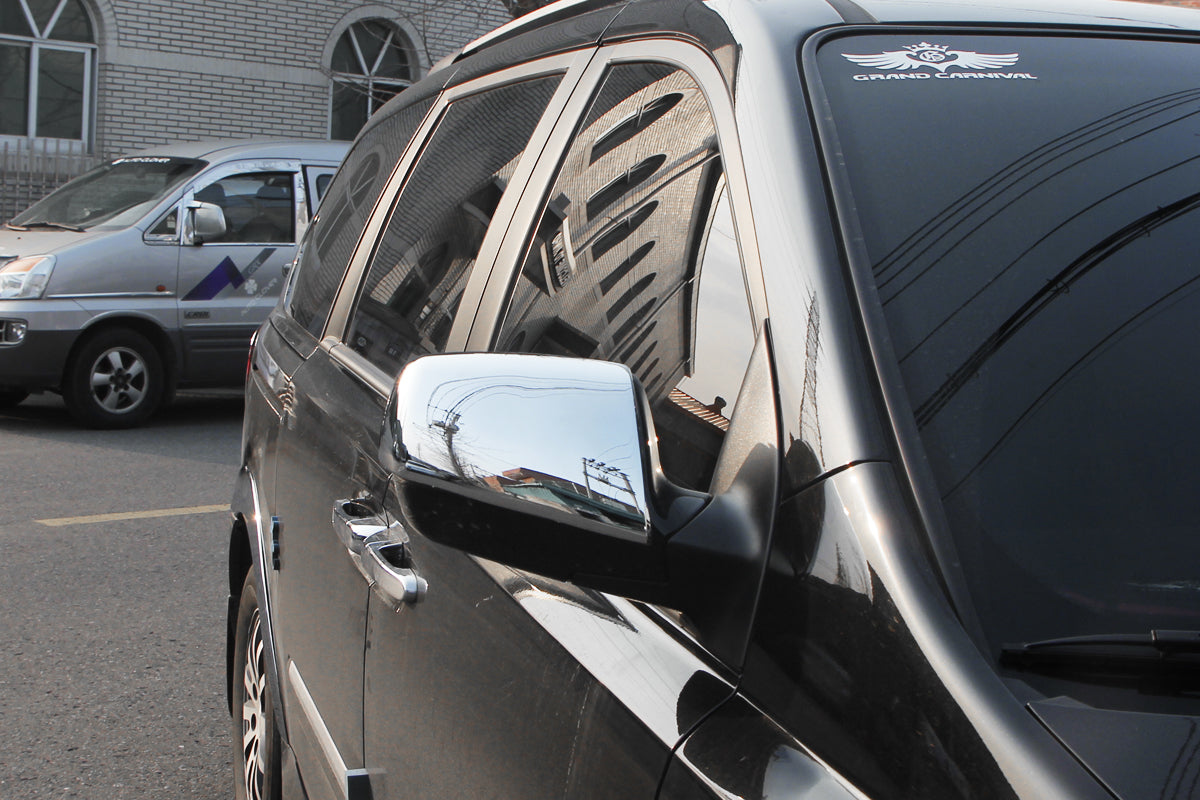 Auto Clover Chrome Wing Mirror Cover Trim Set for Kia Sedona 2006 - 2014