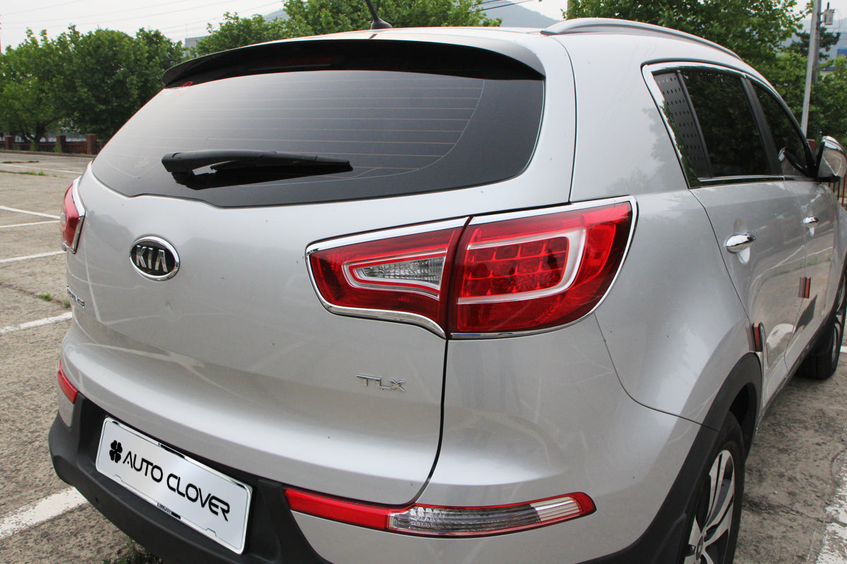 Auto Clover Chrome Rear Tail Light Covers Trim Set for Kia Sportage 2010 - 2015