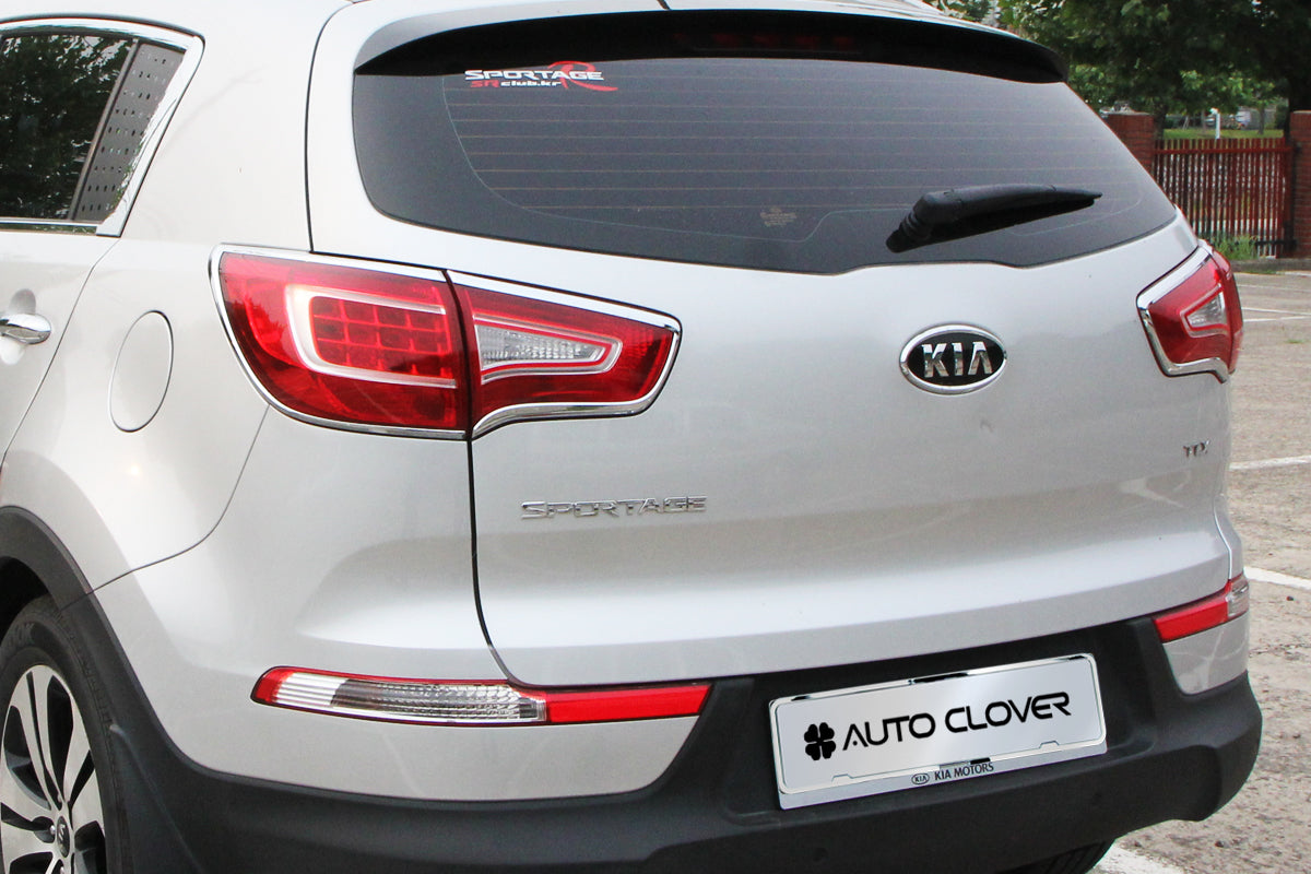 Auto Clover Chrome Rear Tail Light Covers Trim Set for Kia Sportage 2010 - 2015