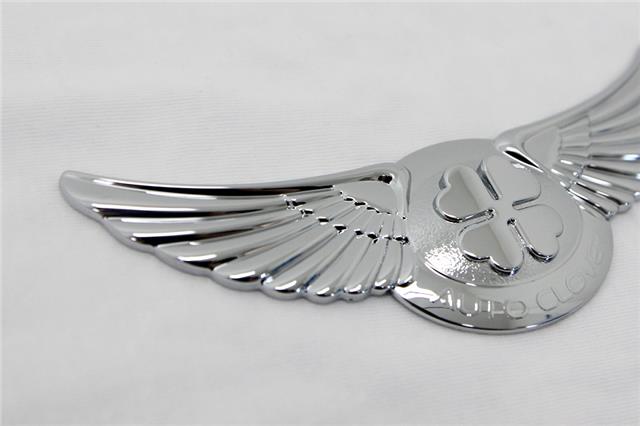 Auto Clover Universal Small Chrome Auto Clover Car Badge Decal (1 piece)