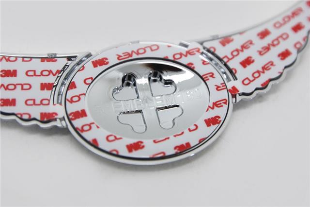 Auto Clover Universal Small Chrome Auto Clover Car Badge Decal (1 piece)