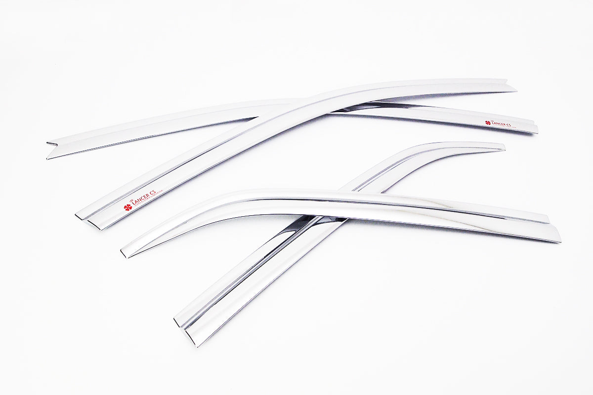 Auto Clover Chrome Wind Deflectors Mitsubishi Lancer Evo 7 8 9 2002 - 2007 (4pc)