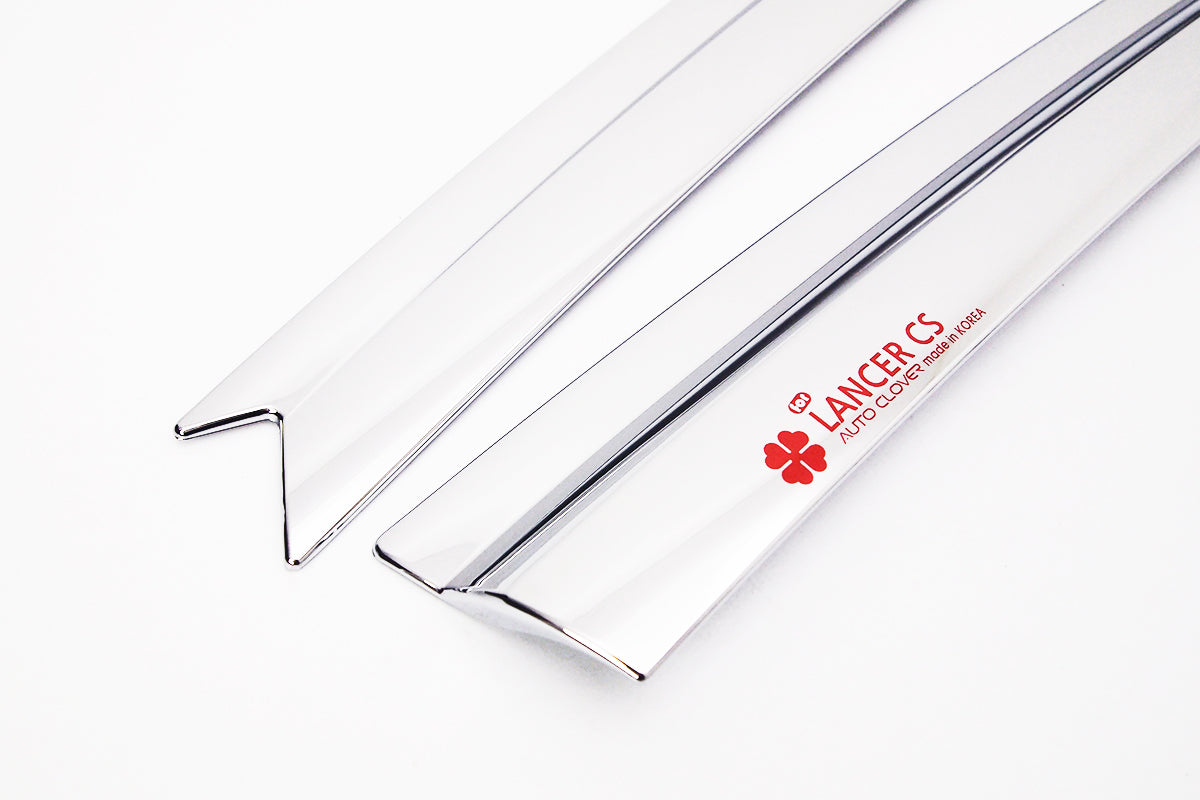 Auto Clover Chrome Wind Deflectors Mitsubishi Lancer Evo 7 8 9 2002 - 2007 (4pc)