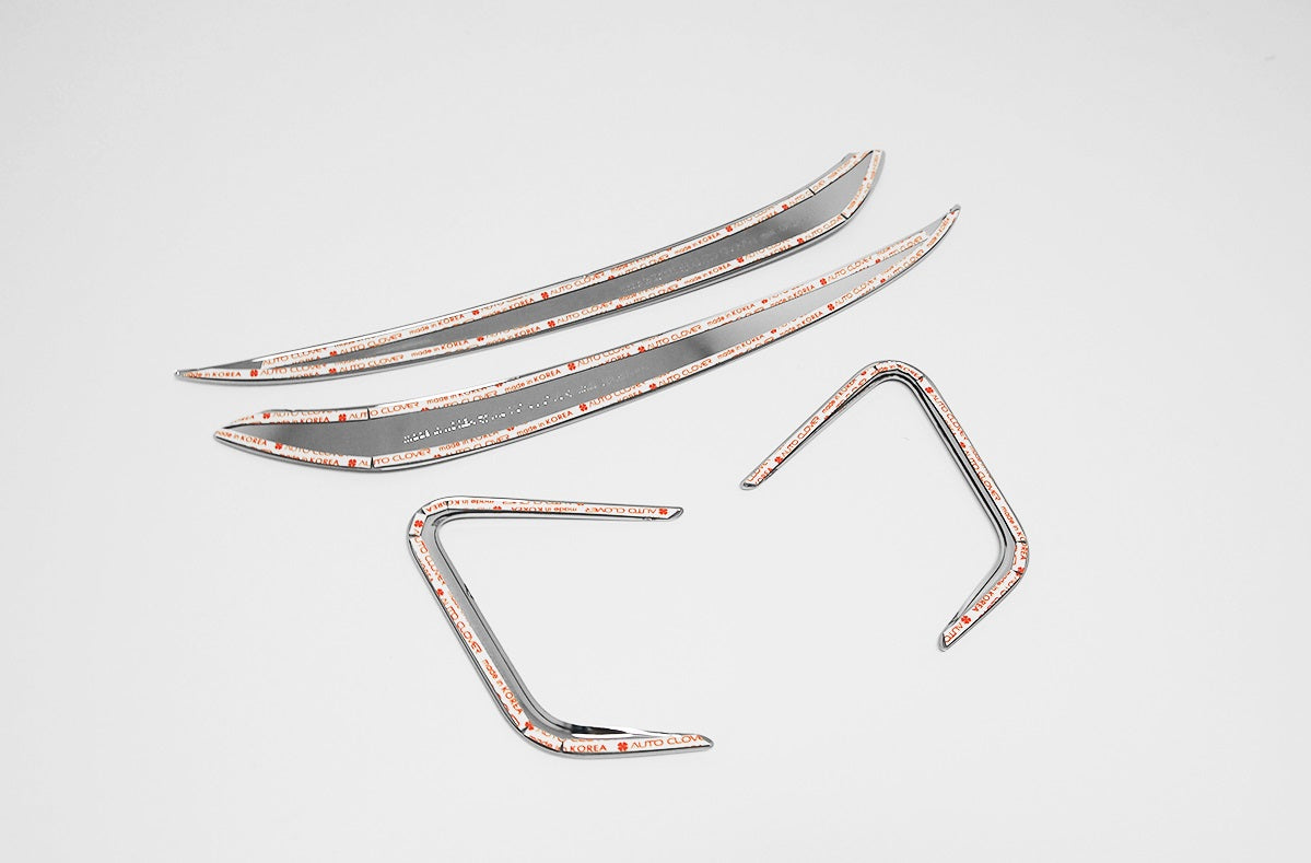 Auto Clover Chrome Front Lights Trim Set for Hyundai Kona 2017 - 2020
