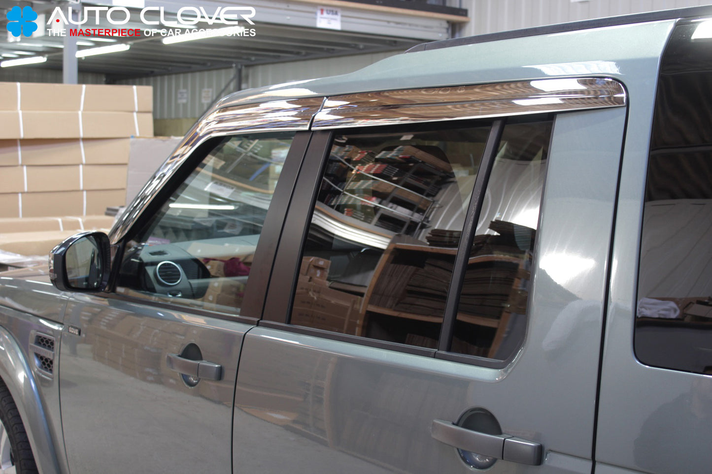 Auto Clover Chrome Wind Deflectors Set for Land Rover Discovery 3 & 4 (4 pieces)