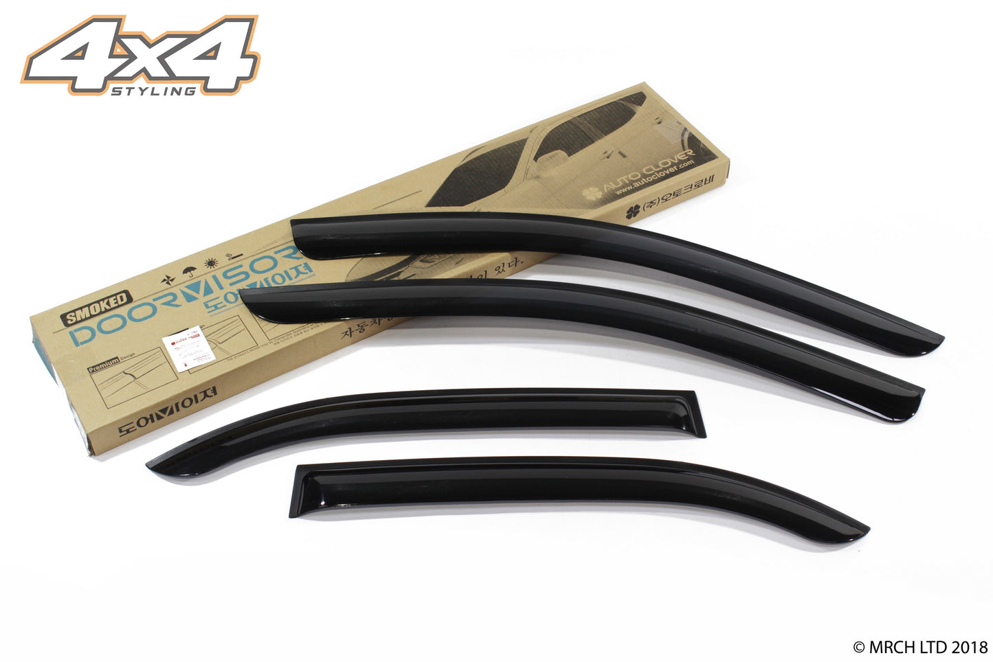 Auto Clover Wind Deflectors Set for Kia Rio 2005 - 2009 (4 pieces)
