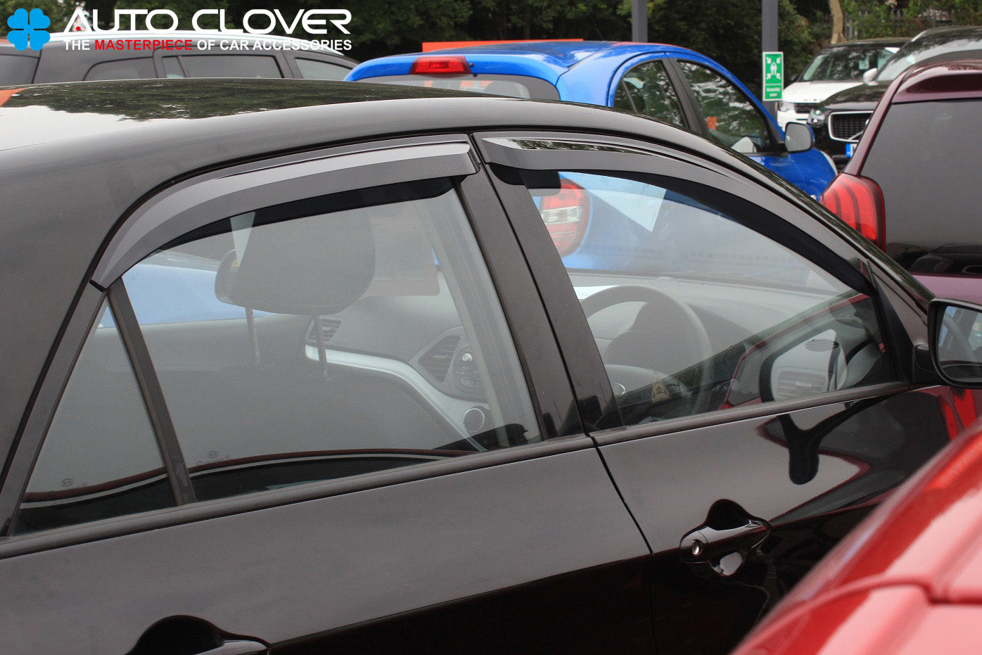 Auto Clover Wind Deflectors Set for Kia Picanto 2012 - 2016 (4 pieces)