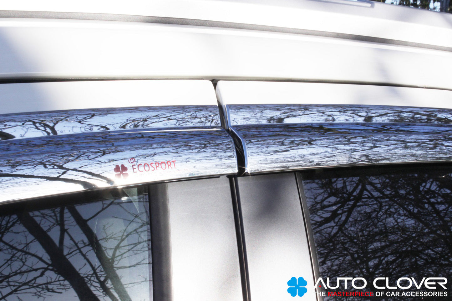 Auto Clover Chrome Wind Deflectors Set for Ford Ecosport (4 pieces)