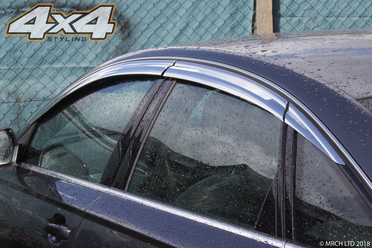 Auto Clover Chrome Wind Deflectors Set for Audi A6 2011 - 2018 (6 pieces)