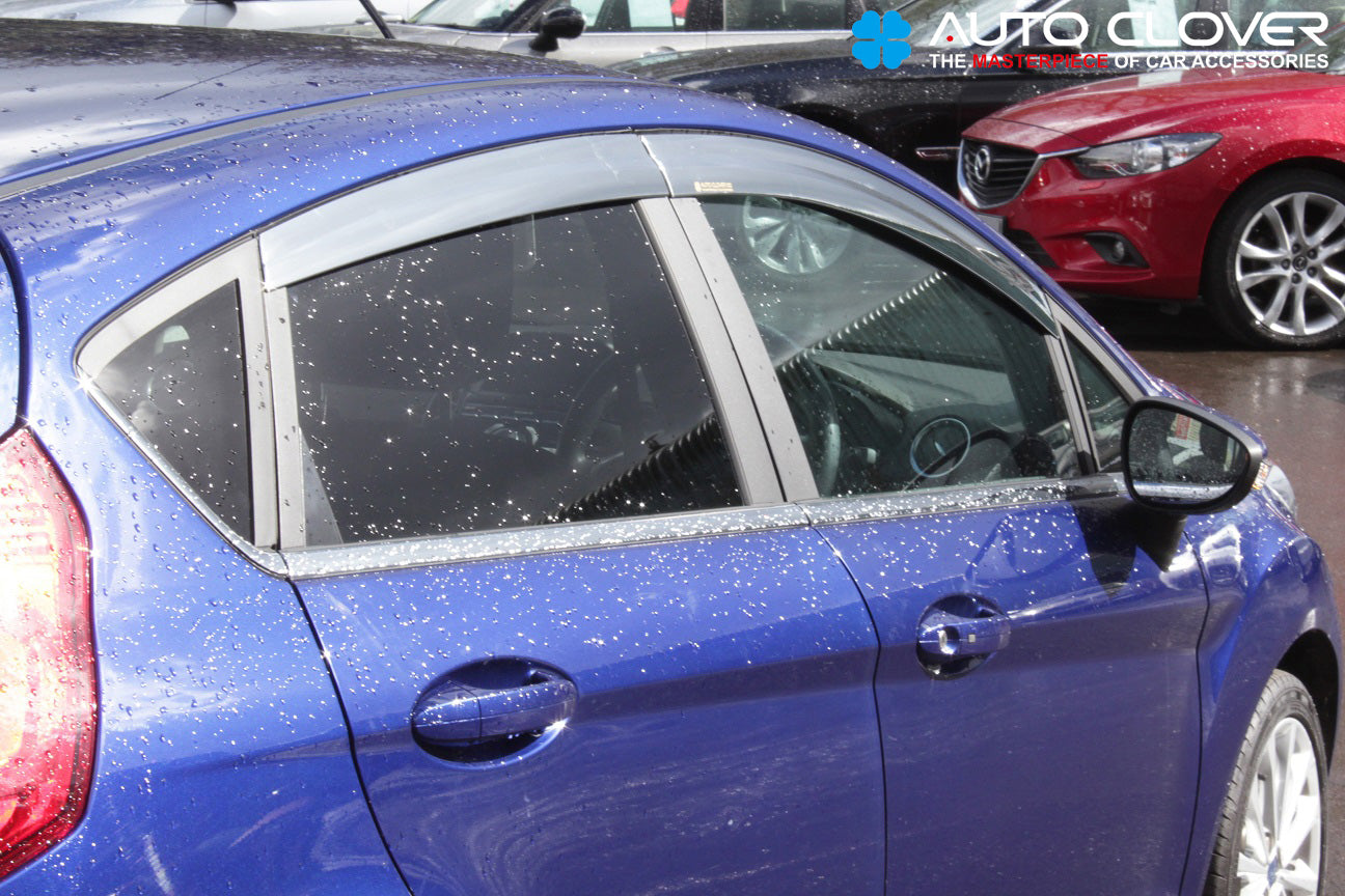 Auto Clover Chrome Wind Deflectors Set for Ford Fiesta MK7 2009 - 2017 5 Door
