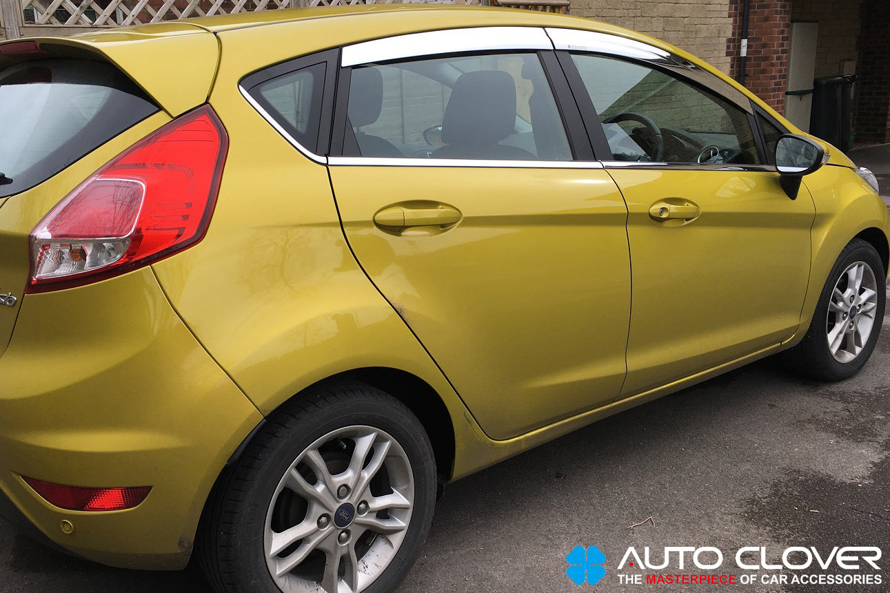 Auto Clover Chrome Wind Deflectors Set for Ford Fiesta MK7 2009 - 2017 5 Door