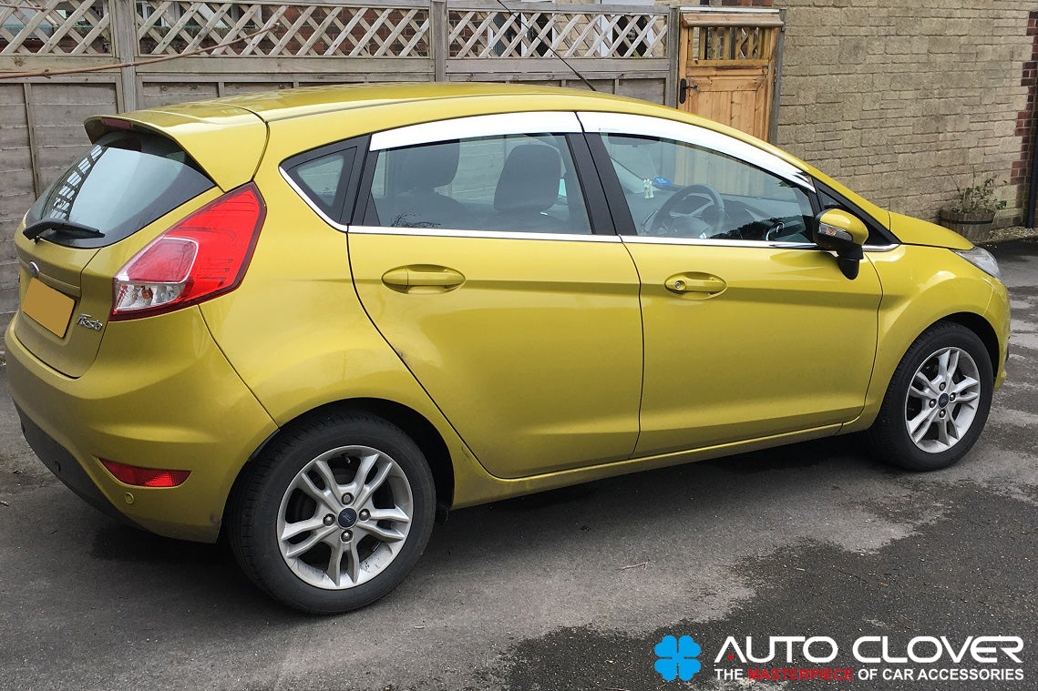 Auto Clover Chrome Wind Deflectors Set for Ford Fiesta MK7 2009 - 2017 5 Door