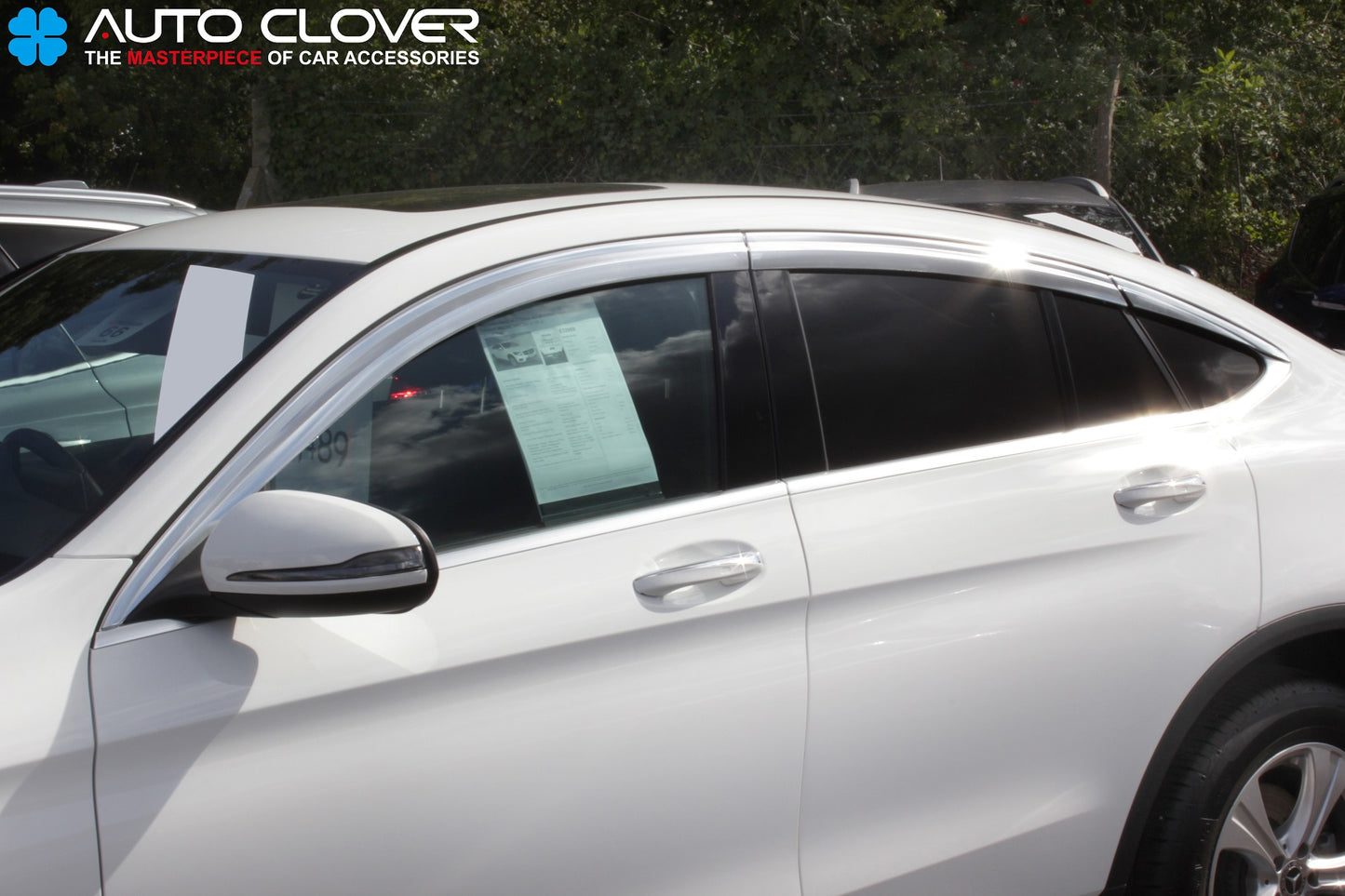 Auto Clover Chrome Wind Deflectors Set for Mercedes GLE Coupe 2015 - 2019 (6pcs)