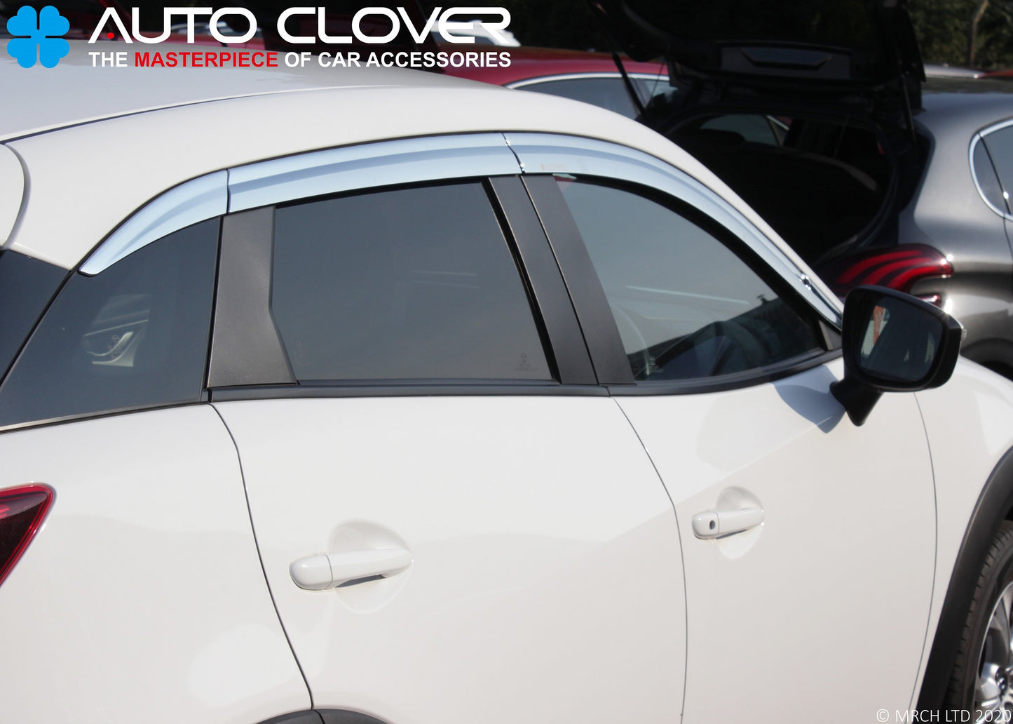 Auto Clover Chrome Wind Deflectors Set for Mazda CX-3 2015+ (6 pieces)