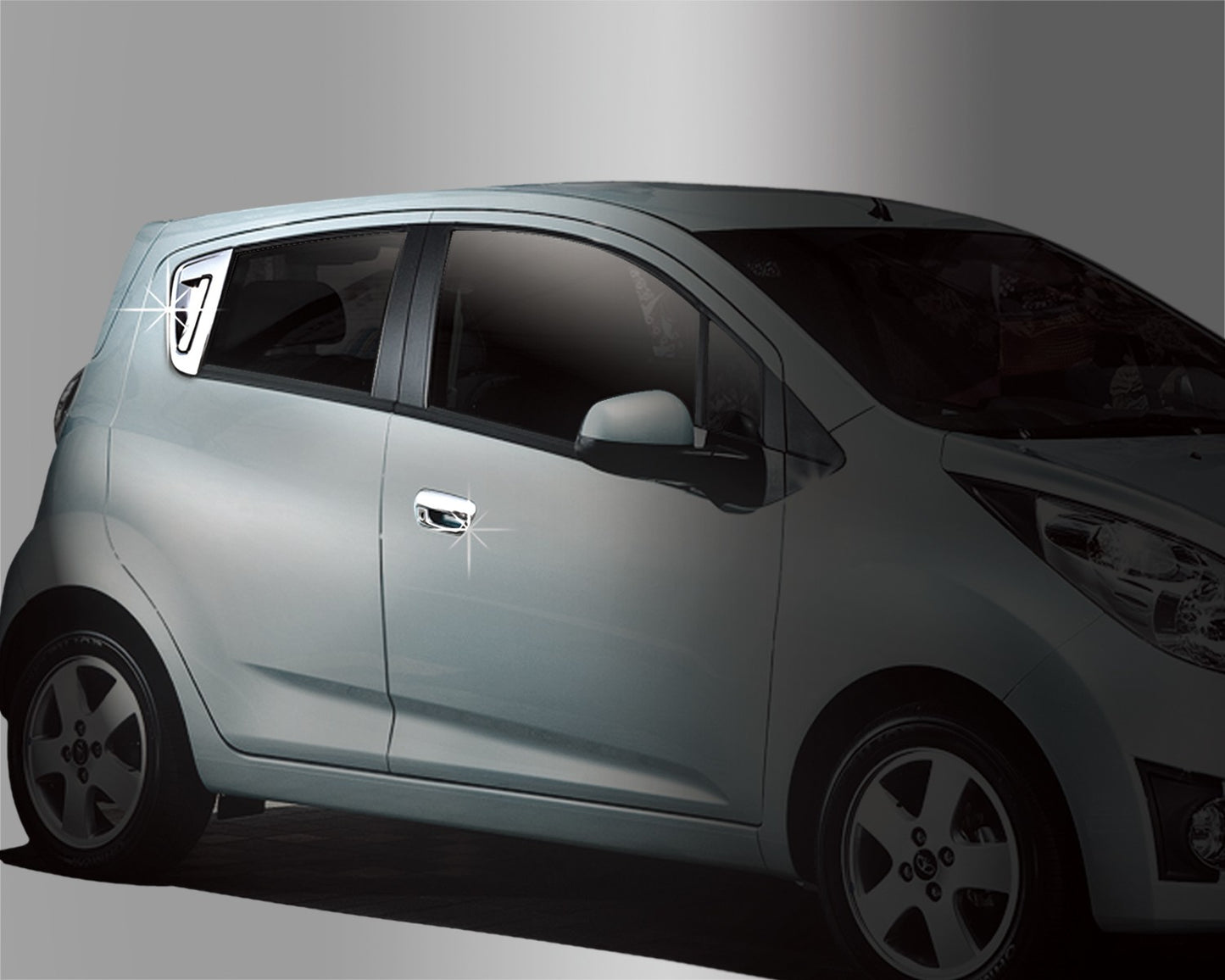 Auto Clover Chrome Door Handle Covers Trim Set for Chevrolet Spark 2010 - 2015