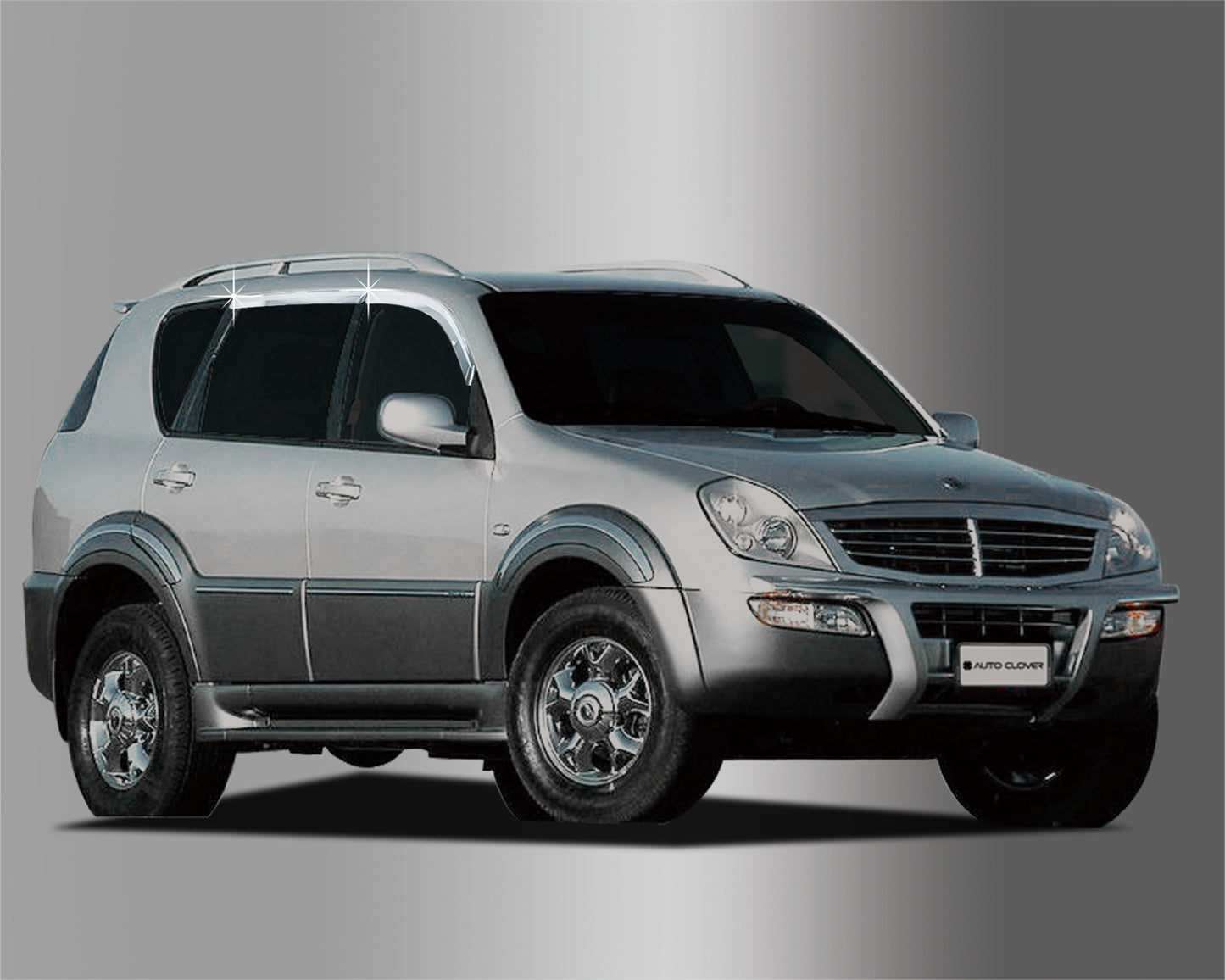 Auto Clover Chrome Wind Deflectors for Ssangyong Rexton 2003 - 2013 (4 pieces)