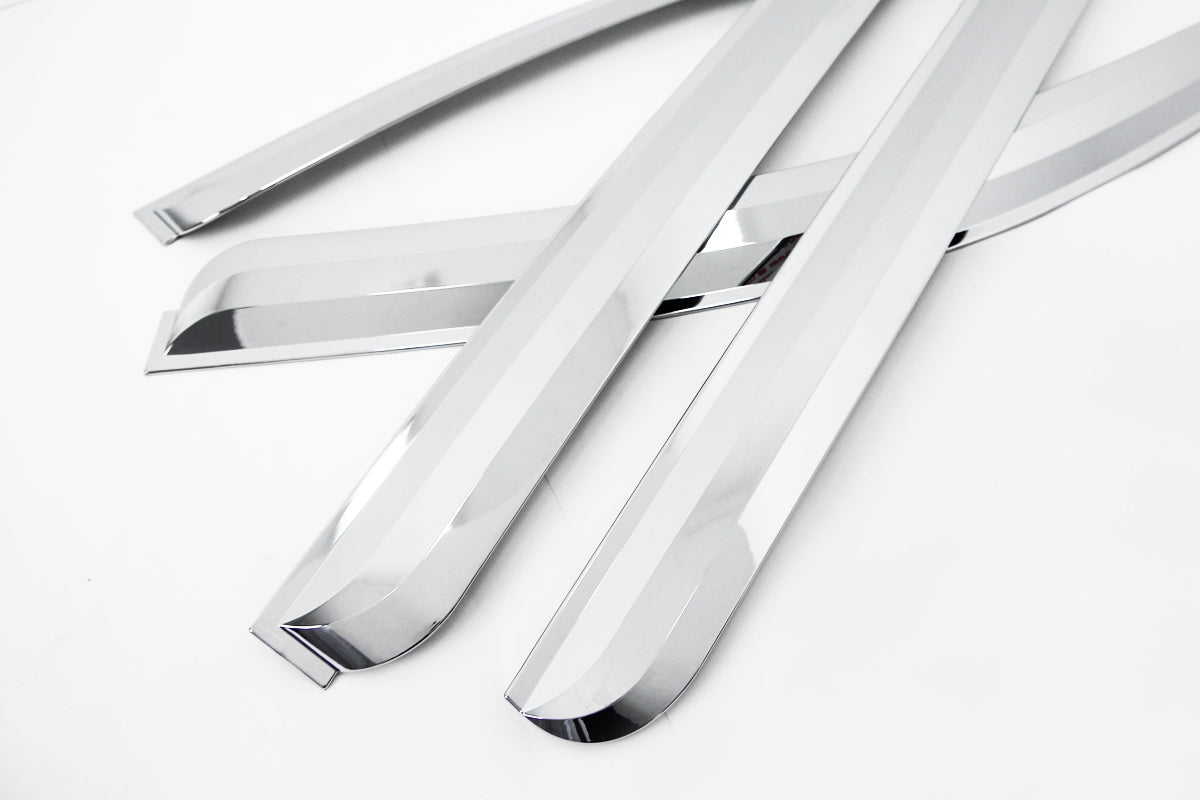 Auto Clover Chrome Wind Deflectors Set for Hyundai Santa Fe 2007 - 2012