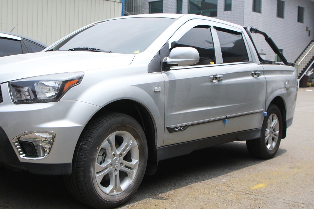 Auto Clover Chrome Wind Deflectors for Ssangyong Korando Sports / Musso 2013-18