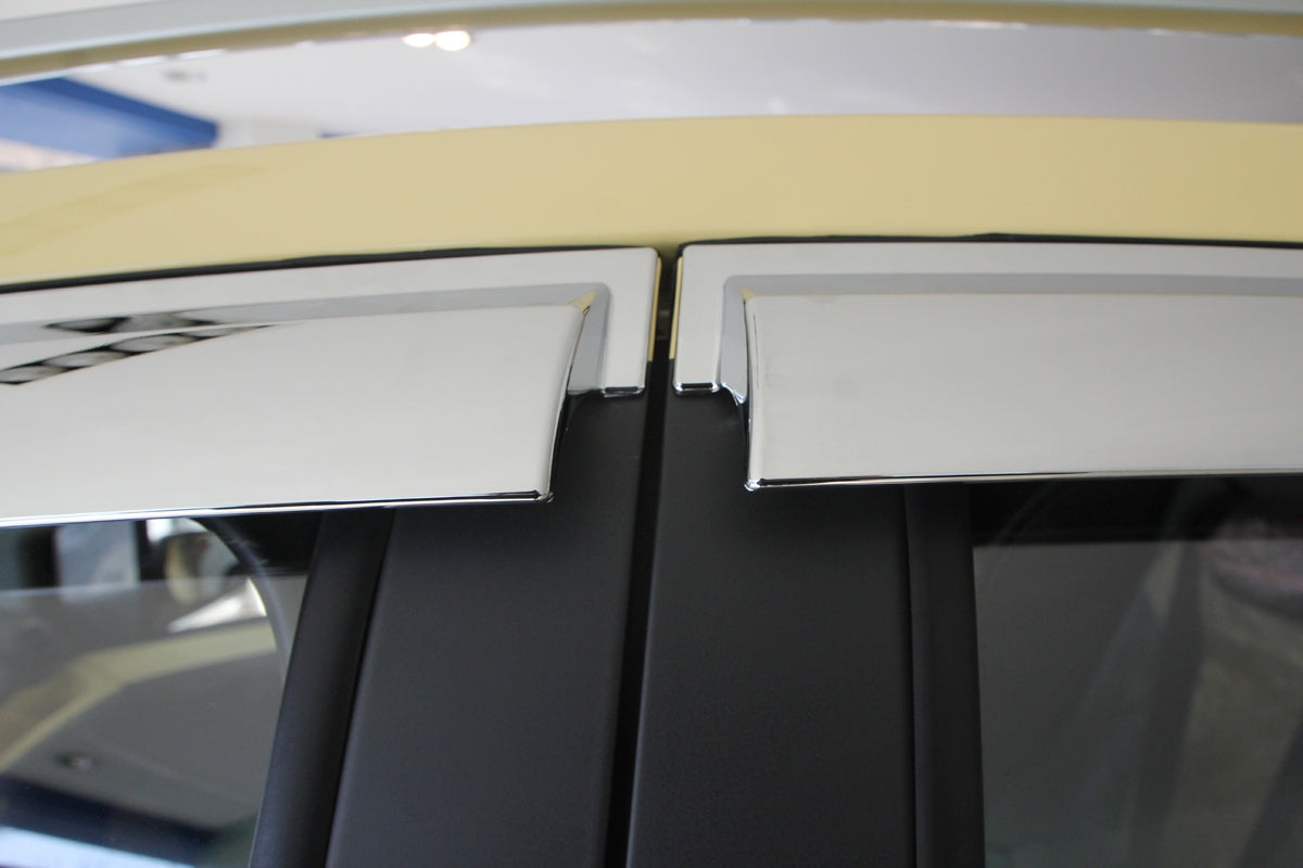 Auto Clover Chrome Wind Deflectors Set for Chevrolet Spark 2010 - 2015 (4 pieces)