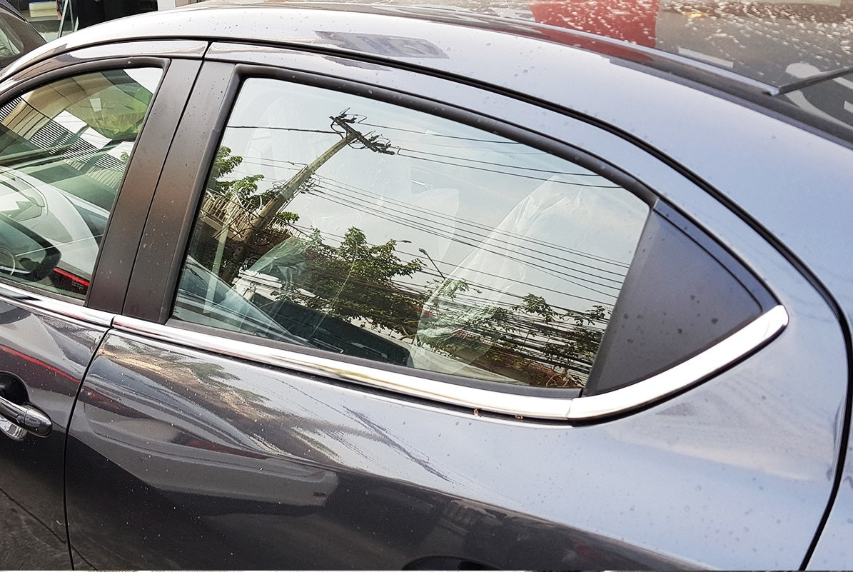 Auto Clover Chrome Side Window Rubber Trim Set for Mazda 2 2014+