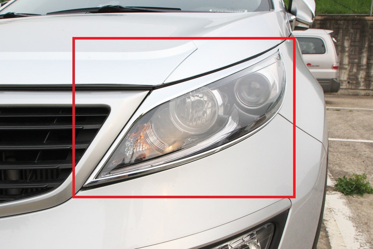 Auto Clover Chrome Headlight Surround Trim Set for Kia Sportage 2010 - 2015