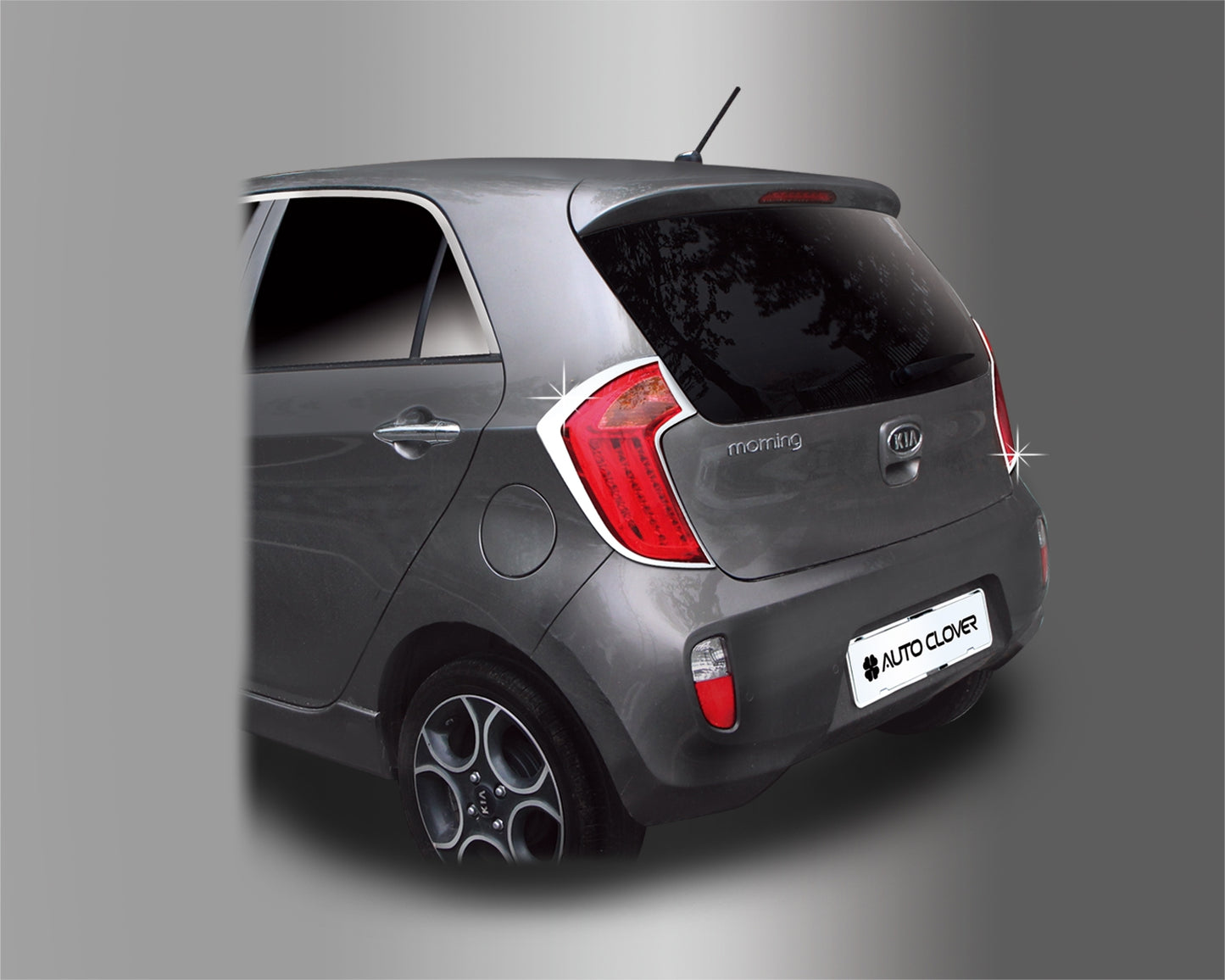 Auto Clover Chrome Tail Light Trim Covers Set for Kia Picanto 2012 - 2016