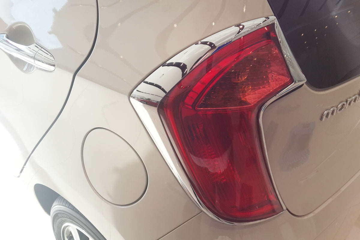 Auto Clover Chrome Tail Light Trim Covers Set for Kia Picanto 2012 - 2016