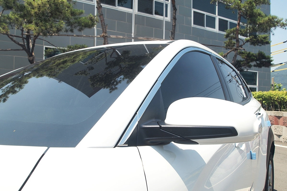 Auto Clover Chrome Top Window Frame Rubber Trim Set for Hyundai Kona 2017 - 2023
