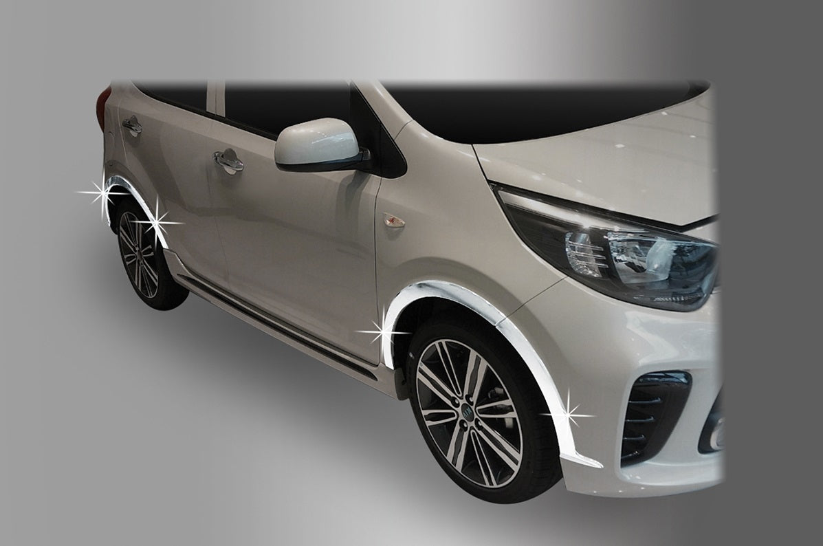 Auto Clover Chrome Wheel Arch Trim Set for Kia Picanto 2017 - 2024