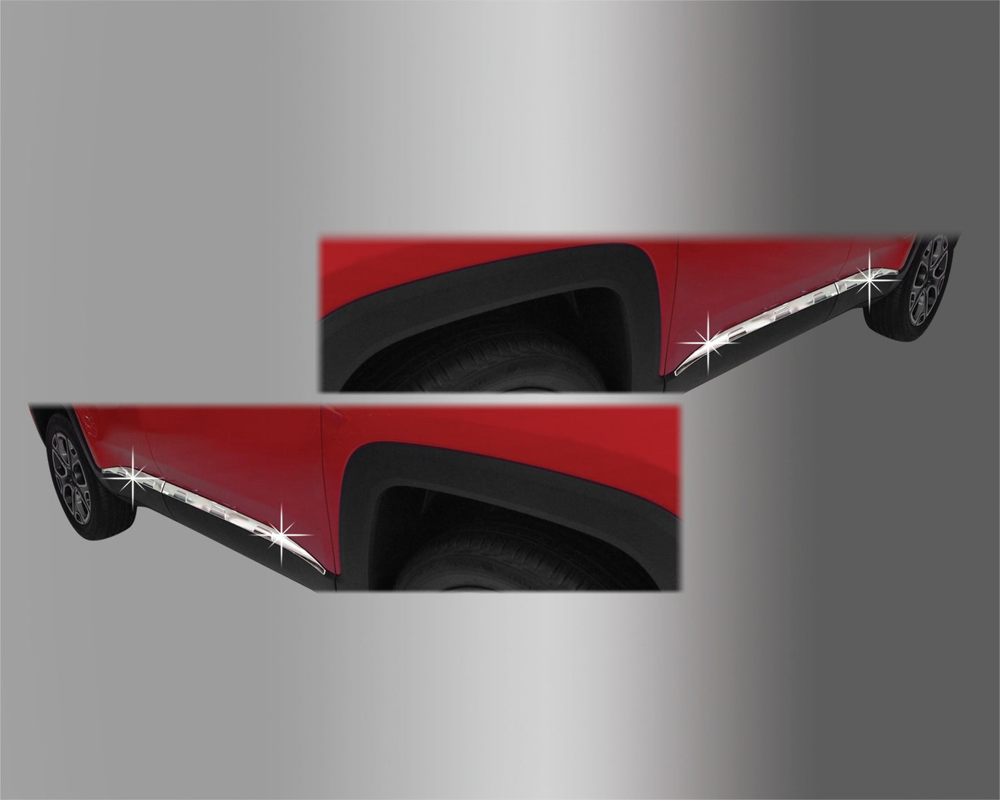 Auto Clover Chrome Side Door Trim Set for Jeep Renegade 2014+