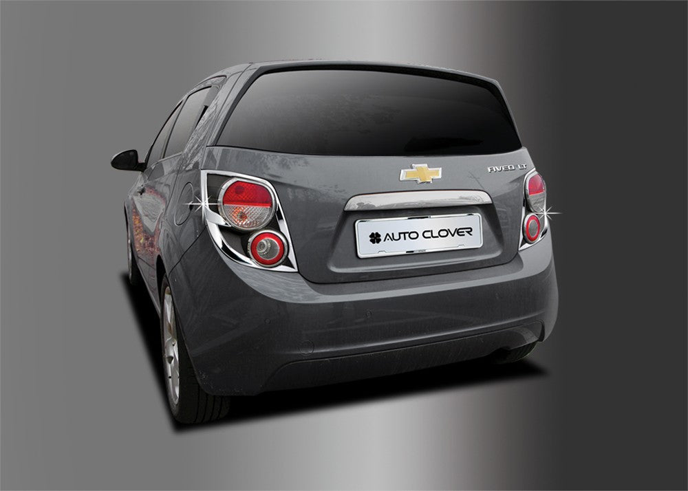 Auto Clover Chrome Tail Light Trim Set for Chevrolet Aveo 2011+