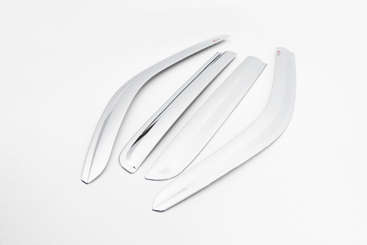 Auto Clover Chrome Wind Deflectors Set for Hyundai Tucson 2004 - 2010 (4 pieces)