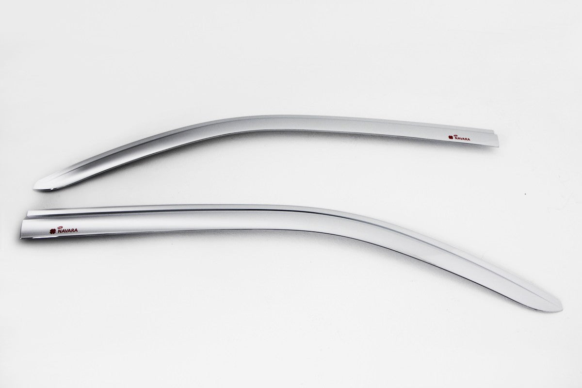 Auto Clover Chrome Wind Deflectors for Nissan Navara D40 2005 - 2015 (2 pieces)