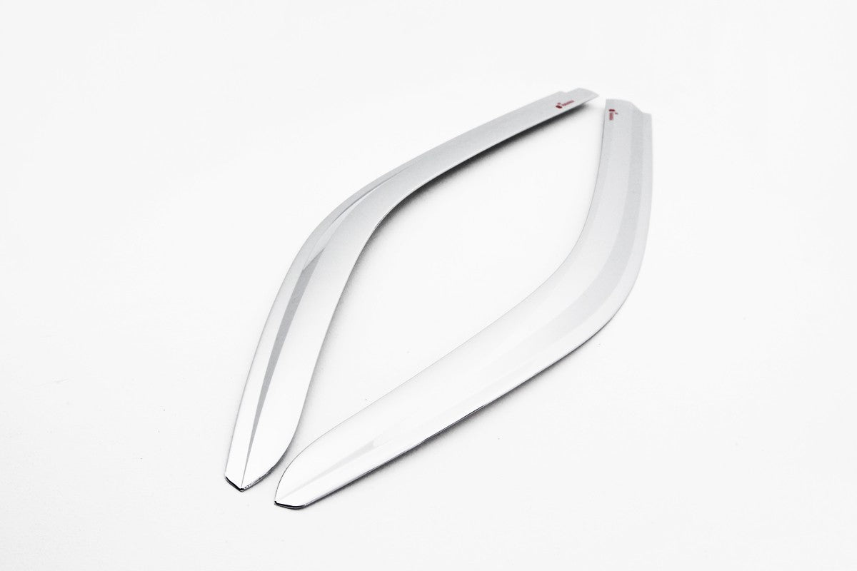 Auto Clover Chrome Wind Deflectors for Nissan Navara D40 2005 - 2015 (2 pieces)