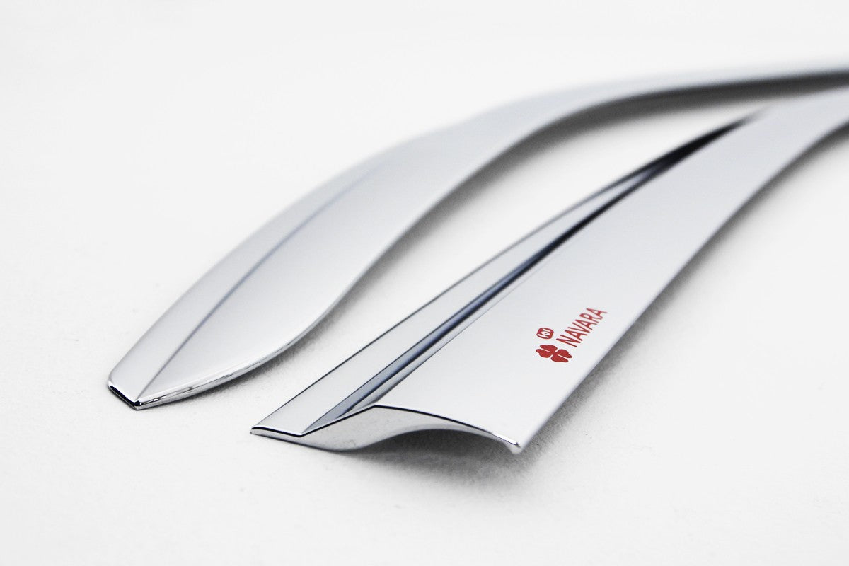 Auto Clover Chrome Wind Deflectors for Nissan Navara D40 2005 - 2015 (2 pieces)