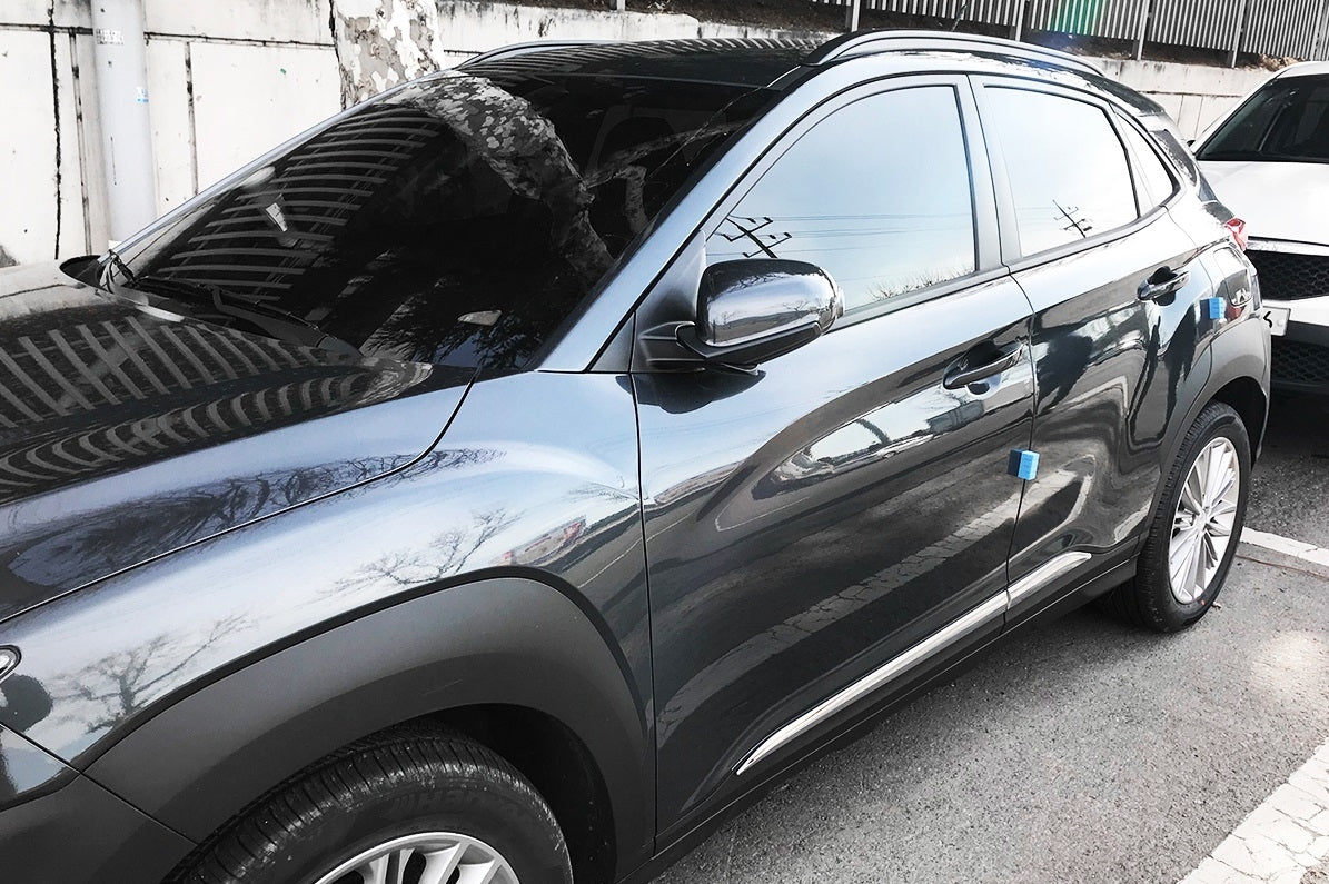 Auto Clover Chrome Side Skirt Door Trim Set for Hyundai Kona 2017 - 2023