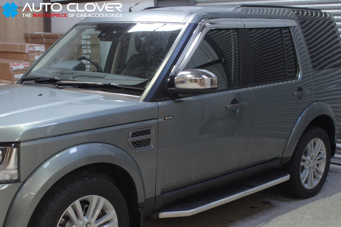 Auto Clover Chrome Wind Deflectors Set for Land Rover Discovery 3 & 4 (4 pieces)