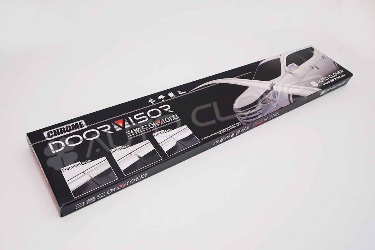 Auto Clover Chrome Wind Deflectors Set for Hyundai i20 2008 - 2014 (4 pieces)