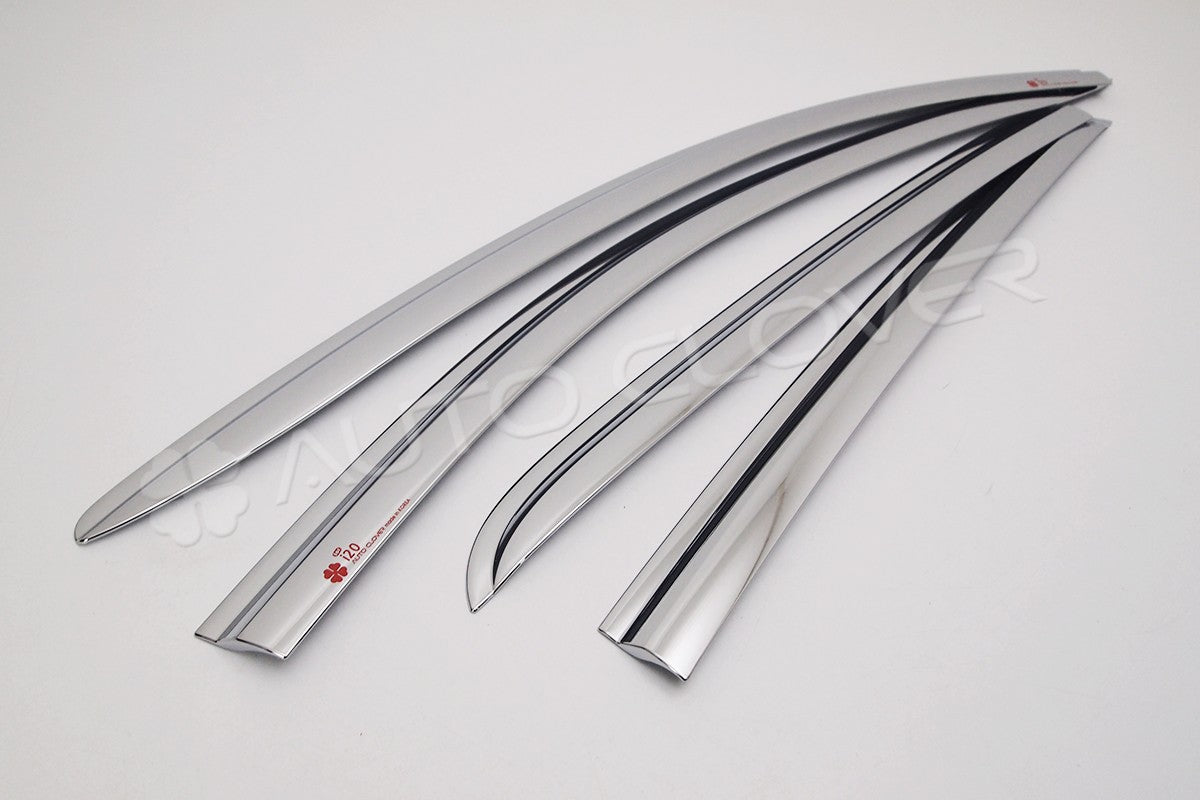 Auto Clover Chrome Wind Deflectors Set for Hyundai i20 2008 - 2014 (4 pieces)