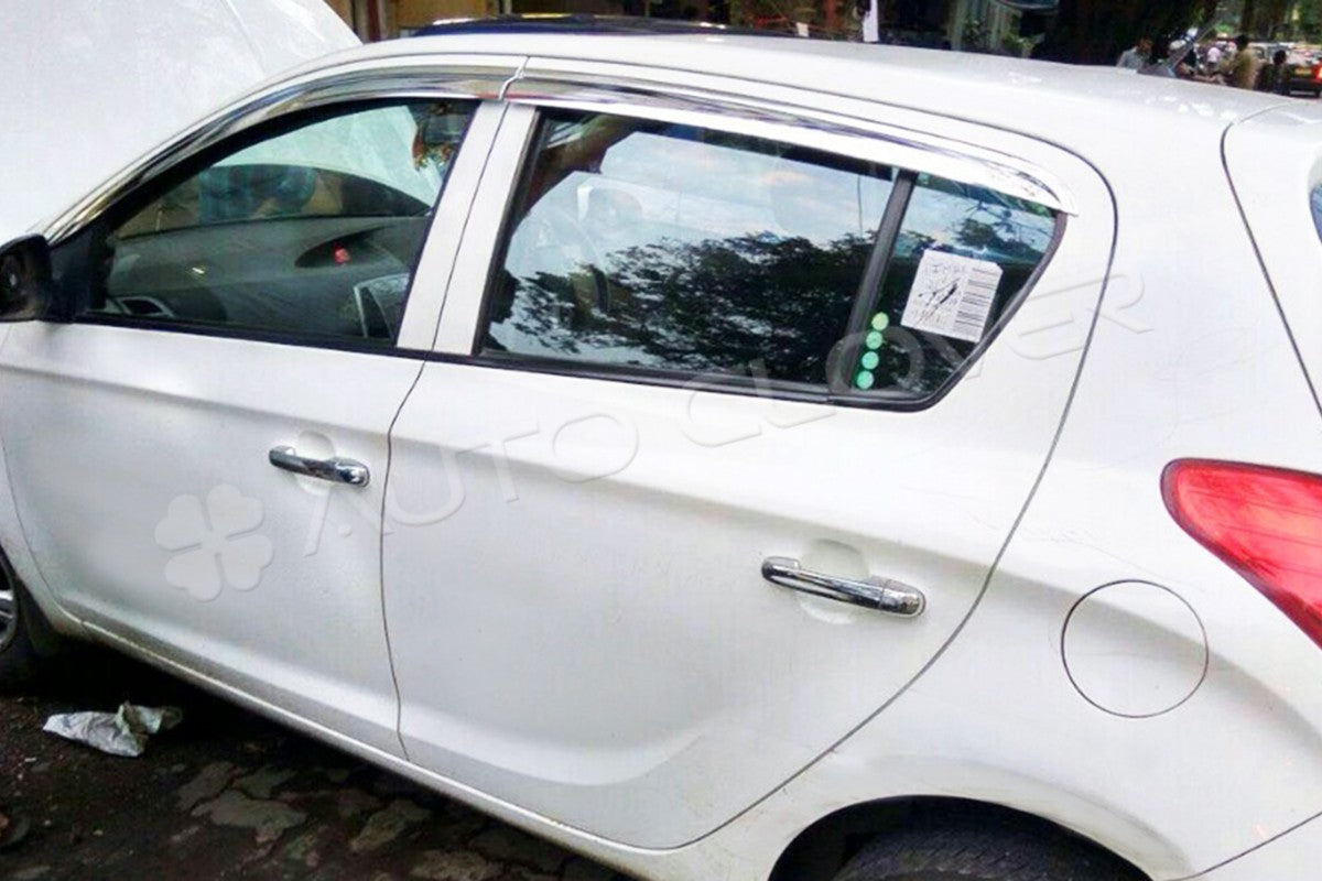 Auto Clover Chrome Wind Deflectors Set for Hyundai i20 2008 - 2014 (4 pieces)