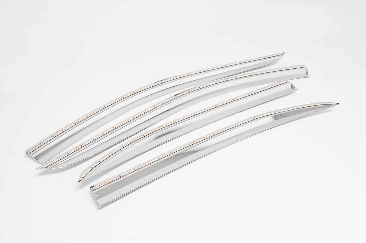 Auto Clover Chrome Wind Deflectors Set for Mazda 2 2014+ (4 pieces)